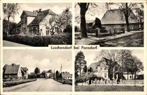 Ak Luschendorf Pansdorf Ratekau in Holstein, Häuser, Straße