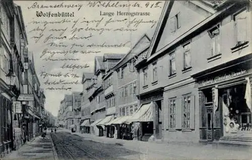 Ak Wolfenbüttel in Niedersachsen, Lange Herzogstraße, Uhrmacher Ludwig Glander, Geschäft Fr. Köhler