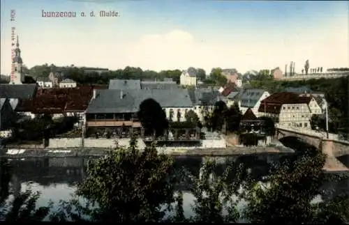 Ak Lunzenau in Sachsen, Blick auf den Ort