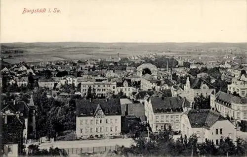 Ak Burgstädt in Sachsen, Panorama vom Ort