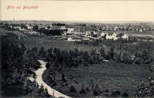 Ak Burgstädt in Sachsen, Blick auf den Ort, Panorama