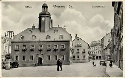 Ak Meerane in Sachsen, Rathaus, Marienstraße