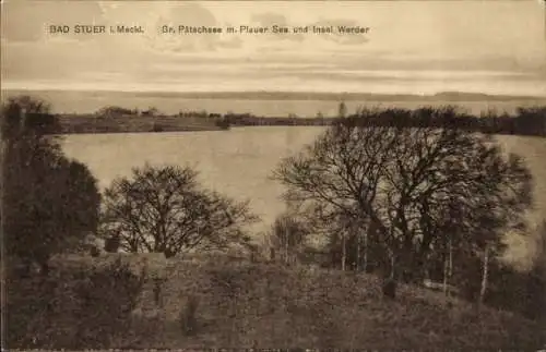 Ak Stuer in Mecklenburg, Gr. Pätschsee, Plauer See, Insel Werder