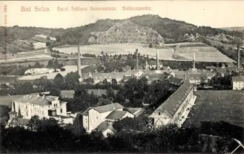 Ak Bad Sulza in Thüringen, Hotel Schloss Sonnenstein, Salinenwerke