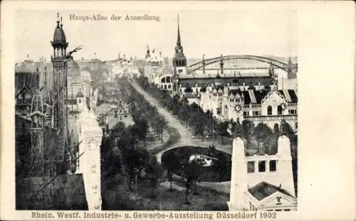 Ak Düsseldorf am Rhein, Industrie und Gewerbeausstellung 1902, Haupt-Allee