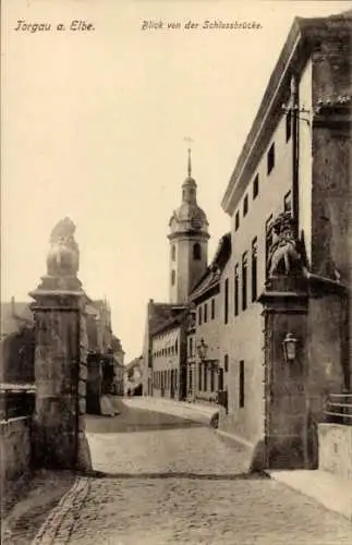 Ak Torgau an der Elbe Nordsachsen, Blick von der Schlossbrücke