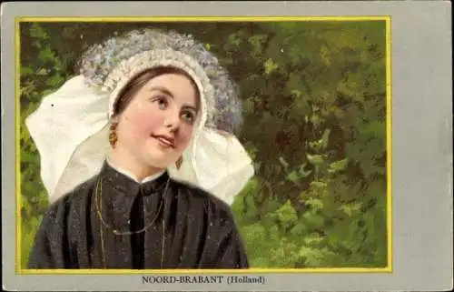 Künstler Ak Nordbrabant Niederlande, Frau in Tracht, Portrait