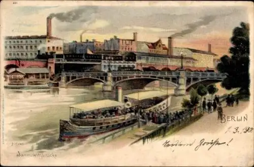 Künstler Litho Berlin Mitte, Jannowitzbrücke, Bahnhof