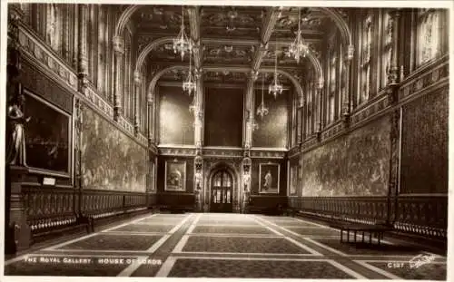 Ak London City England, House of Lords, Royal Gallery