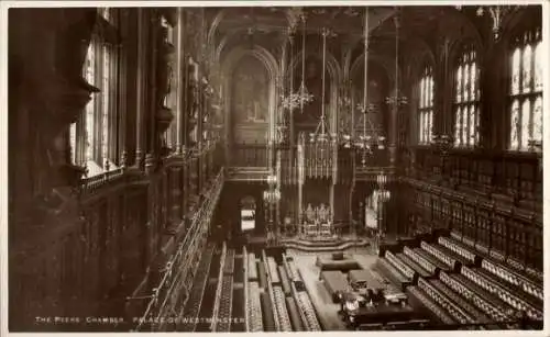 Ak City of Westminster London England, Palast, The Peers Chamber