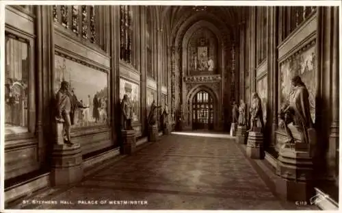 Ak City of Westminster London England, Palast, St. Stephens Hall