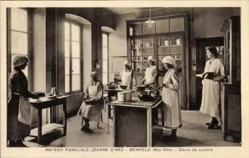 Ak Benfeld Elsass Bas Rhin, Maison Familiale Jeanne d'Arc, Koch-Kursus