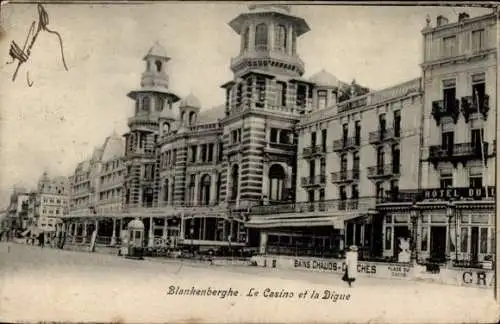 Ak Blankenberghe Blankenberge Westflandern, Das Casino und der Deich