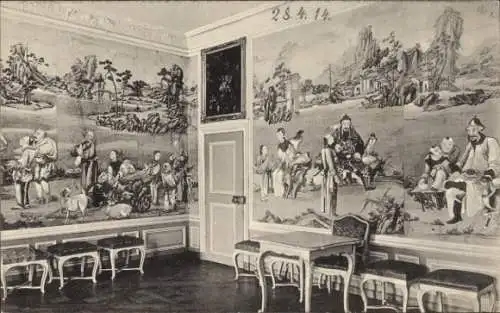 Ak Nymphenburg München Bayern, Königliches Schloss Nymphenburg, Chinesisches Zimmer Badenburg