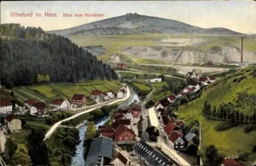 Ak Rübeland Oberharz am Brocken, Blick vom Hohekleef