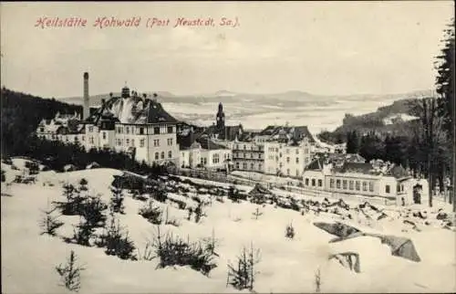 Ak Hohwald Neustadt in Sachsen, Heilstätte im Winter, Schnee