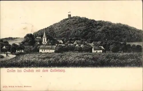 Ak Collm Wermsdorf Sachsen, Gesamtansicht, Collmberg, Kirche