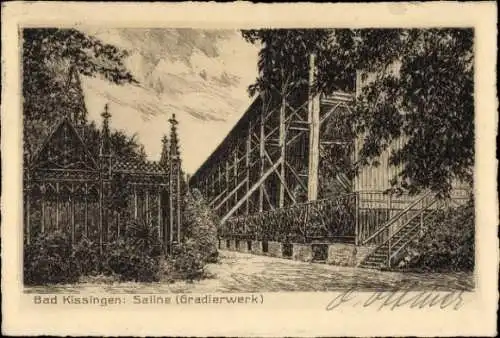 Ak Bad Kissingen Unterfranken Bayern, Saline (Gradierwerk)