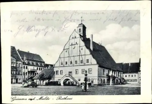 Ak Grimma in Sachsen, Rathaus