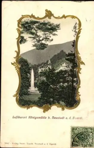 Passepartout Ak Königsmühle Neustadt an der Weinstraße, Fontaine