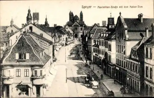 Ak Speyer am Rhein, Maximilian-Straße, Kaiser Dom