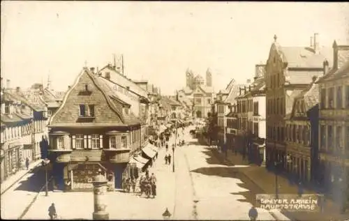 Foto Ak Speyer am Rhein, Hauptstraße, Geschäfte