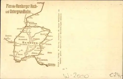 Ak Hamburg Mitte Altstadt, Hoch- und Untergrundbahn, Plan, Bahnhof, Personen