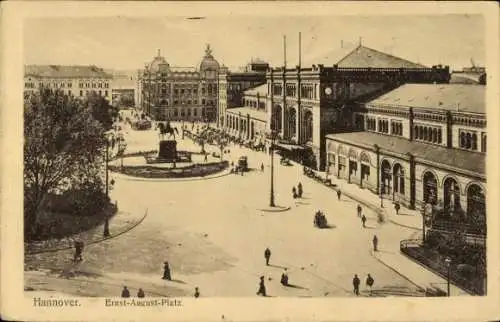 Ak Hannover in Niedersachsen, Ernst-August-Platz, Denkmal