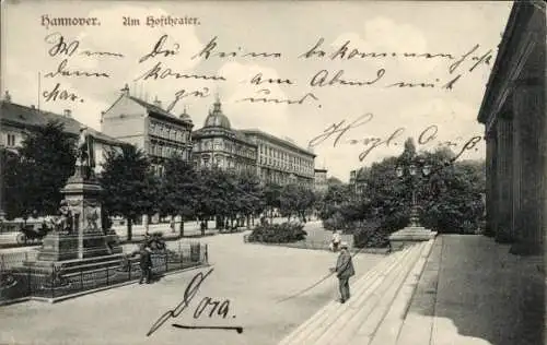 Ak Hannover in Niedersachsen, Hoftheater, Denkmal