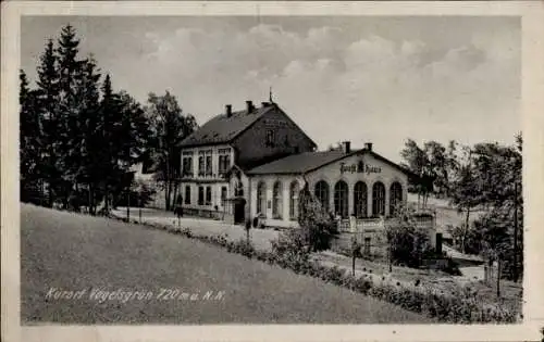 Ak Vogelsgrün Auerbach im Vogtland, Forsthaus, Straßenpartie