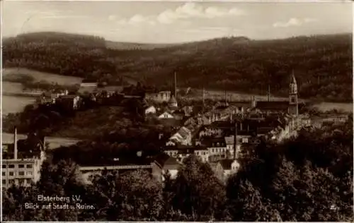 Ak Elsterberg an der Weißen Elster Vogtland, Blick auf Stadt und Ruine