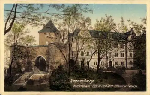 Ak Regensburg an der Donau Oberpfalz, Emmer am Tor u. Schloss Thurn u. Taxis