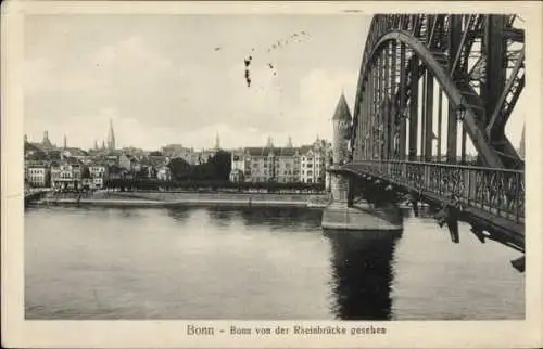 Ak Bonn am Rhein, von der Rheinbrücke aus, Teilansicht