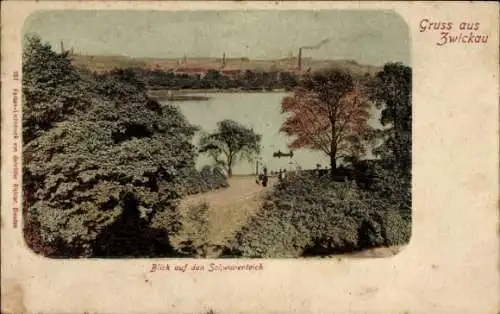 Ak Zwickau in Sachsen, Schwanenteich