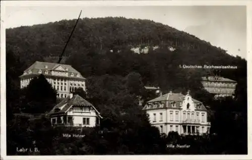 Ak  Lahr Schwarzwald, Villa Holzer, Villa Nestler, I. Deutsches Reichswaisenhaus
