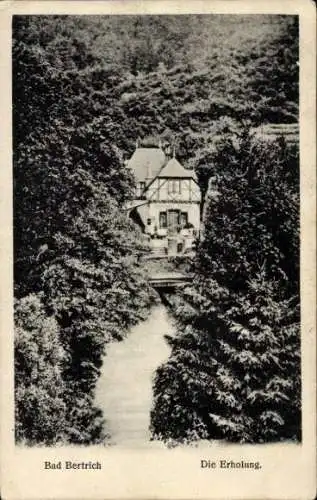 Ak Bad Bertrich in der Eifel, Blick auf die Erholung, Flusspartie, Wald