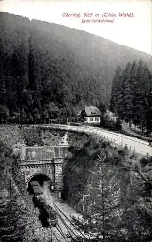 Ak Oberhof im Thüringer Wald, Brandleitentunnel, Dampflok