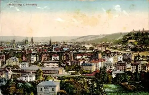 Ak Würzburg am Main Unterfranken, Gesamtansicht