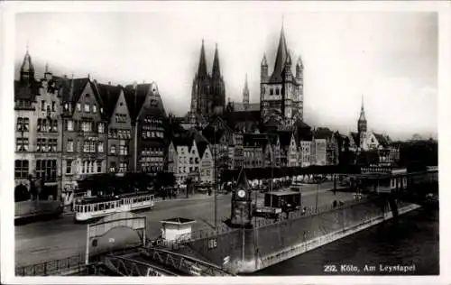 Ak Köln am Rhein, Am Leystapel, Dom, Straßenbahn