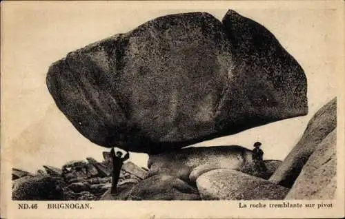Ak Brignogan Finistère, Ls roche tremblante sur pivot