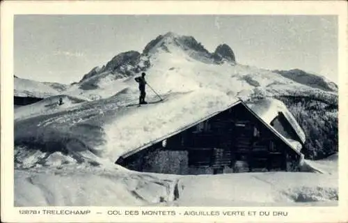 Ak Tréléchamp Haute Savoie, Col des Montets, Aiguilles verte, du Dru, Winter
