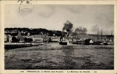 Ak Trouville Calvados, La Reine des Plages, Le Bateau du Havre, Dampschiff