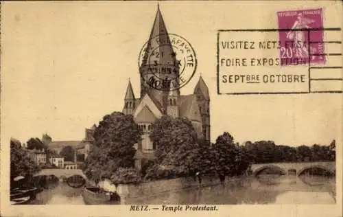 Ak Metz Moselle, Protestantische Kirche