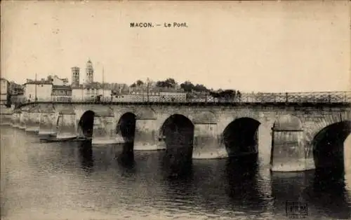 Ak Mâcon Saône-et-Loire, Brücke