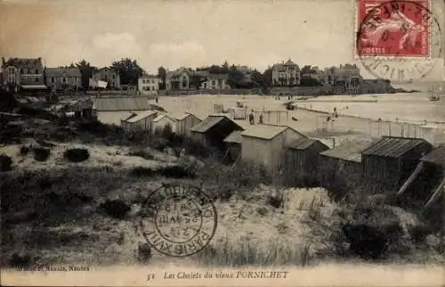 Ak Pornichet Loire Atlantique, Chalets, Strand