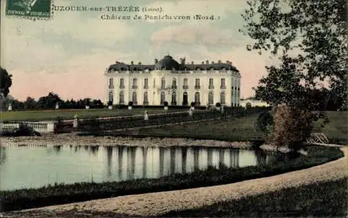 Ak Ouzouer sur Trézée Loiret, Chateau de Ponichevron, Nord