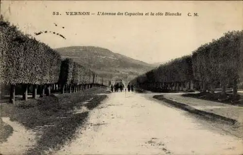 Ak Vernon Eure, L'Avenue des Capucins et la cote Blanche