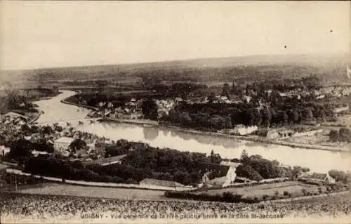 Ak Joigny Yonne, Vue generale de la rive gauche prise de la Cote St-Jacques