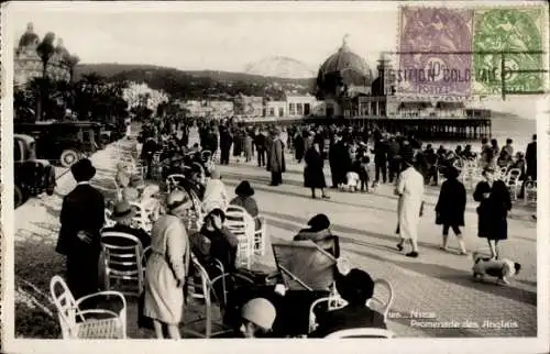 Ak Nice Nizza Alpes Maritimes, Promenade des Anglais, Spaziergänger