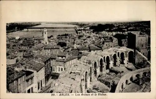 Ak Arles Bouches du Rhône, Les Arenes, Rhone